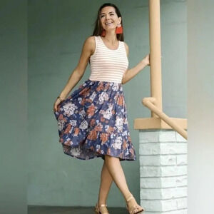 MATILDA JANE Let's Go Together Roll With It Dress Size Small Blue and Orange